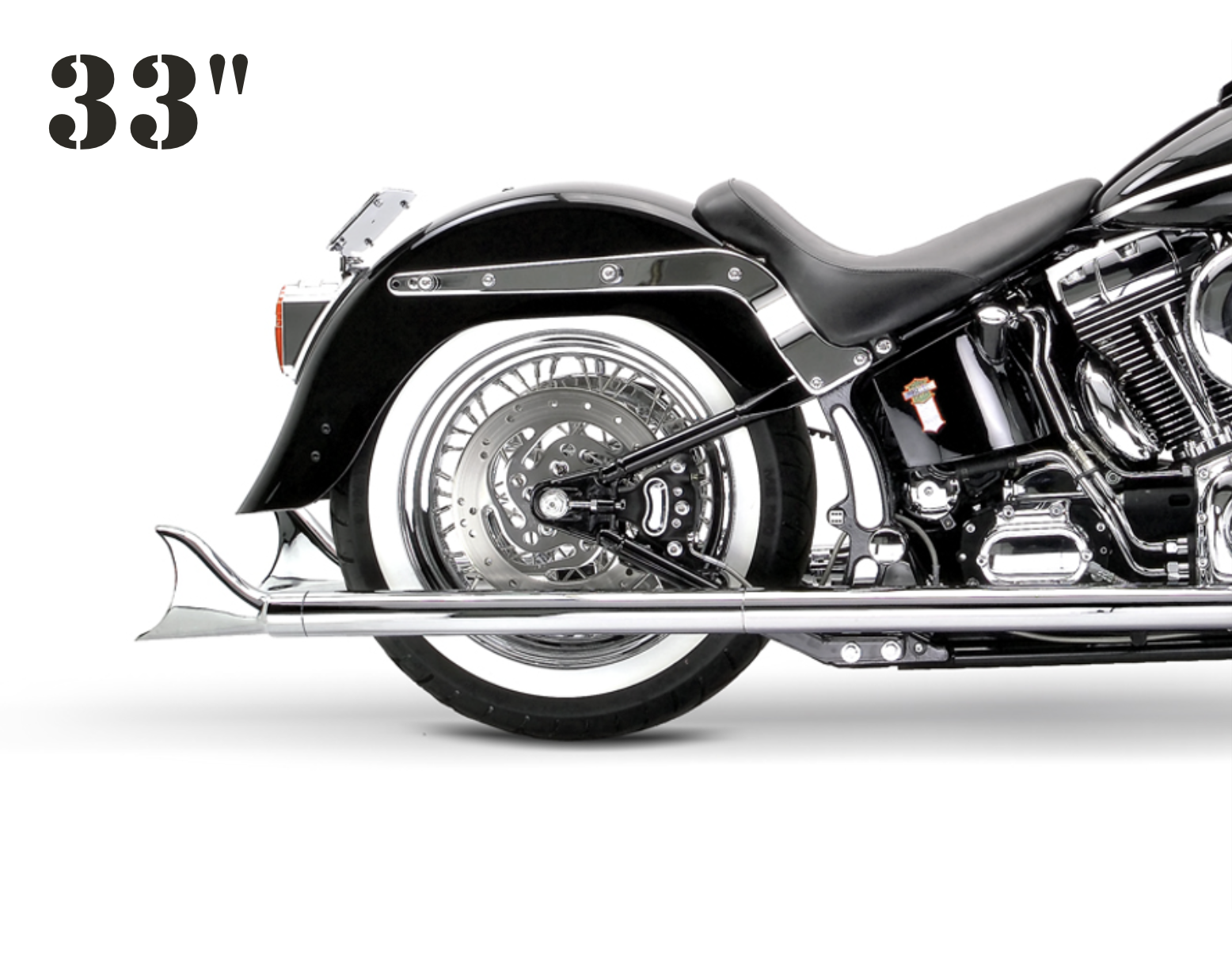 Samson Cholos Fishtail For Softail 33" Sinister Black Ceramic