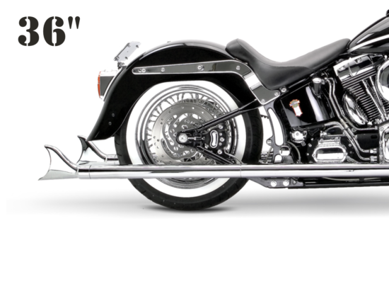 Samson Cholos Fishtail For Softail 36" Sinister Black Ceramic